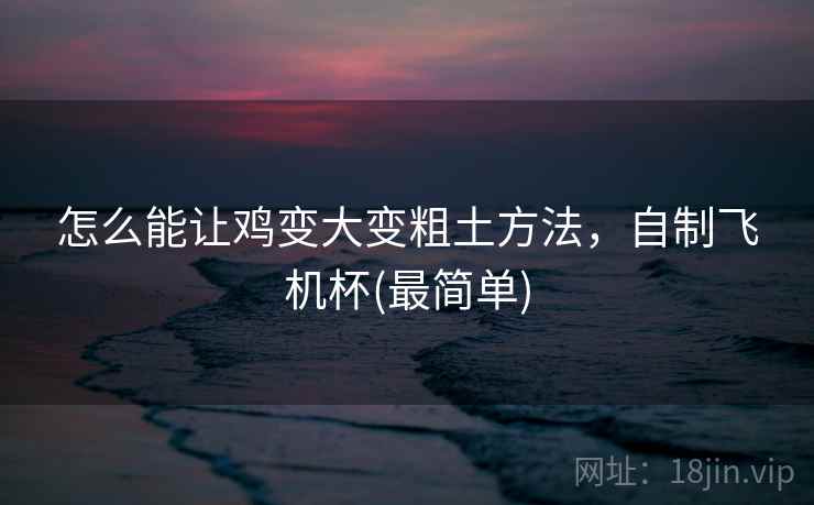 怎么能让鸡变大变粗土方法,自制飞机杯(最简单) 怎么能让鸡变大变粗土方法,自制飞机杯(最简单)