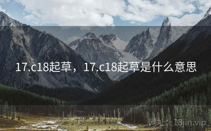 17.c18起草，17.c18起草是什么意思